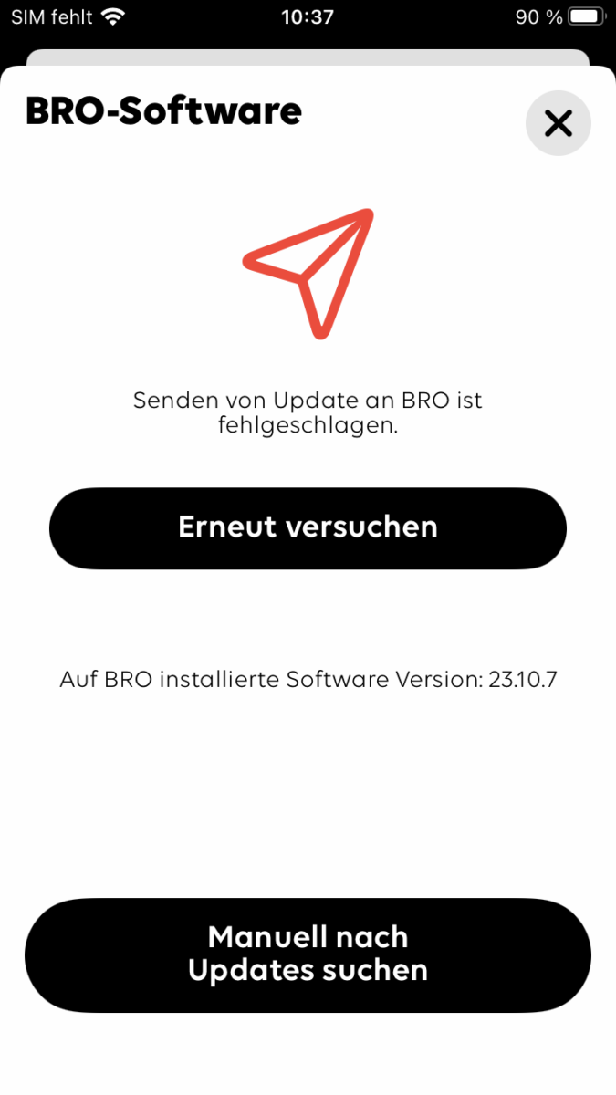 bro update fehlgeschlagen